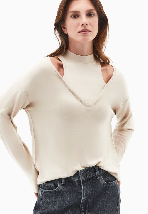 Yüksek Yaka Oversize Tişört - Görsel 3