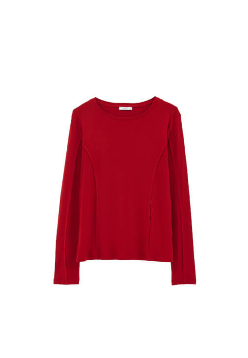 Uzun Kollu Tişört ve Barrel-Fit Pantolon Kombini