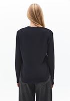 Bayan Siyah Loose-Fit Uzun Kollu Tişört