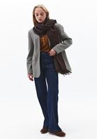 Bayan Kahverengi Loose-Fit Uzun Kollu Tişört