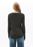 Bayan Yeşil Loose-Fit Uzun Kollu Tişört