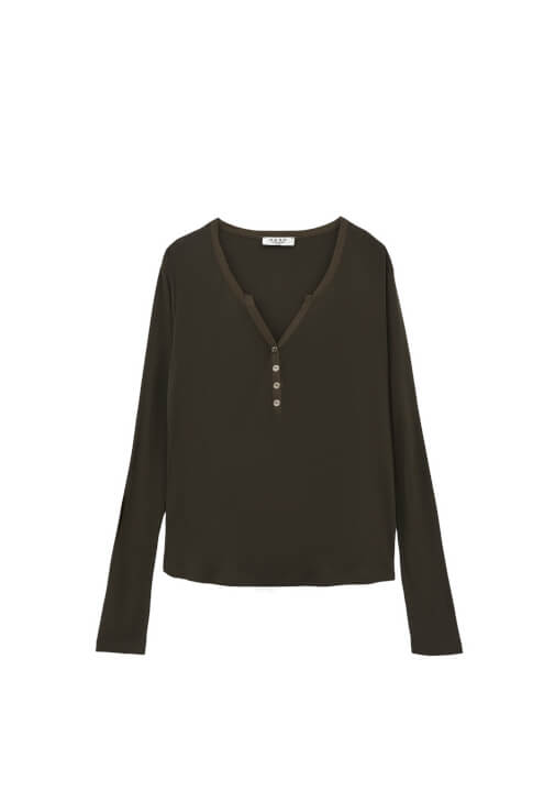 Uzun Kollu Tişört ve Wide-Leg Denim Pantolon Kombini