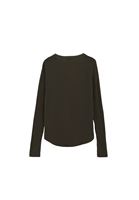 Bayan Yeşil Loose-Fit Uzun Kollu Tişört