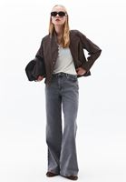 Bayan Krem Loose-Fit Uzun Kollu Tişört