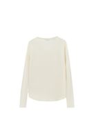 Bayan Krem Loose-Fit Uzun Kollu Tişört