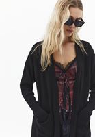 Bayan Siyah Uzun Triko Hırka