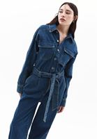 Denim Tulum ve Ayakkabı Kombini