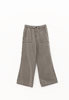 Bayan Gri Wide-Leg Pantolon ( TENCEL™ )