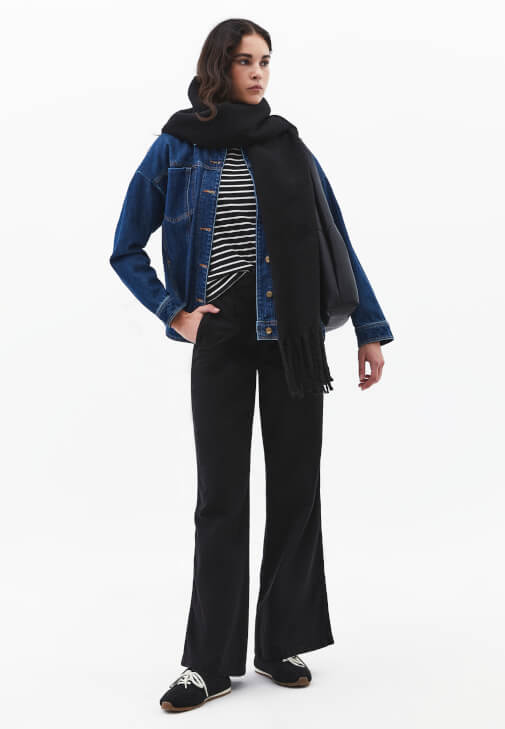  Tencel Pantolon ve Denim Ceket Kombini