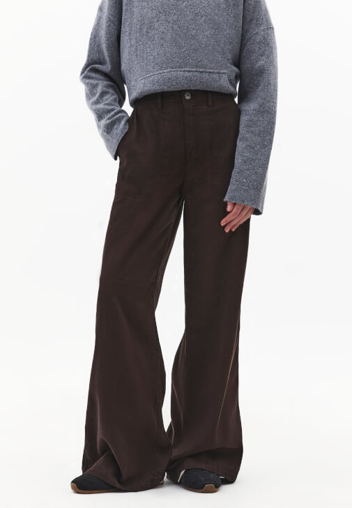 Wide-Leg Pantolon ve Triko Kazak Kombini