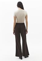 Bayan Kahverengi Wide-Leg Pantolon ( TENCEL™ )