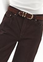 Bayan Kahverengi Toka Detaylı Kemer