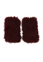 Bayan Bordo Peluş Detaylı Eldiven