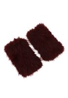 Bayan Bordo Peluş Detaylı Eldiven