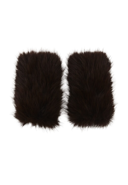 Kahverengi Peluş Detaylı Eldiven