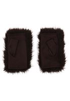 Bayan Kahverengi Peluş Detaylı Eldiven