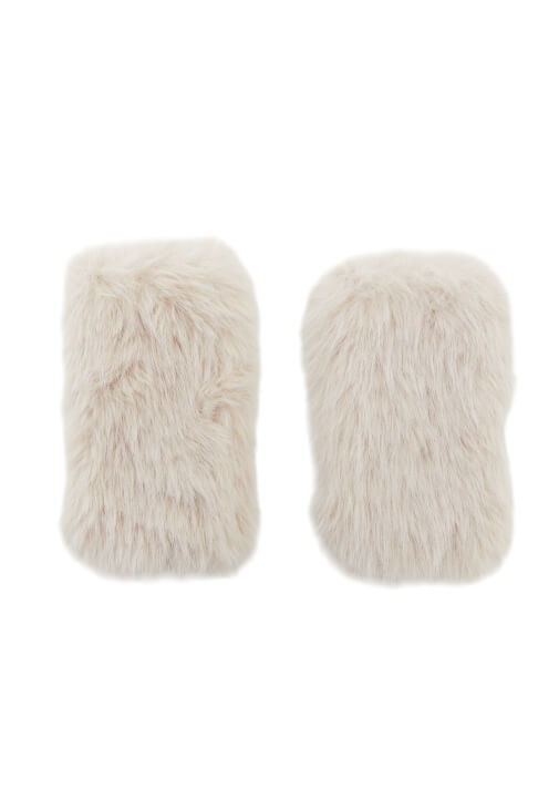 Krem Peluş Detaylı Eldiven