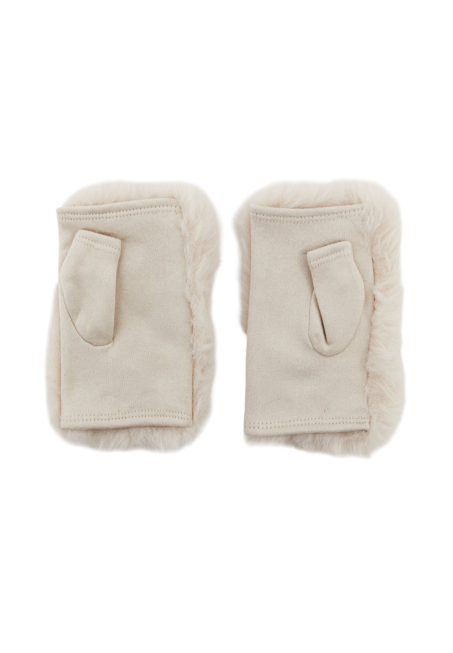 Krem Peluş Detaylı Eldiven