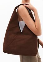 Women Brown Suede Shoulder Tote Bag