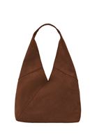 Women Brown Suede Shoulder Tote Bag