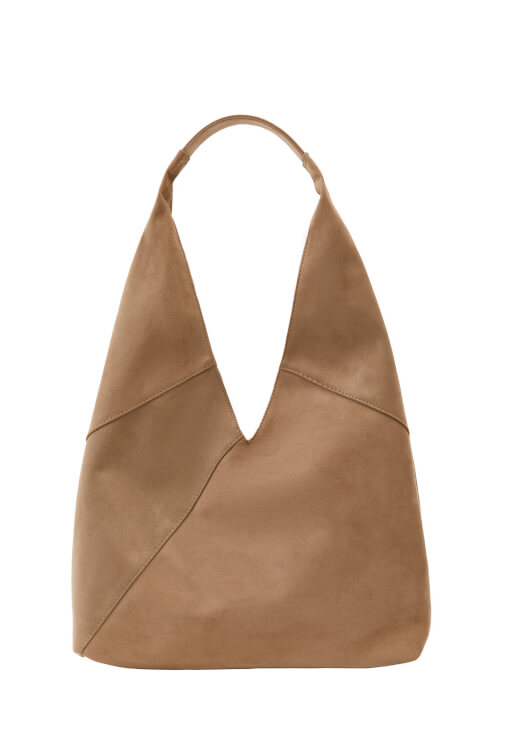 Bej Askılı Tote Süet Çanta