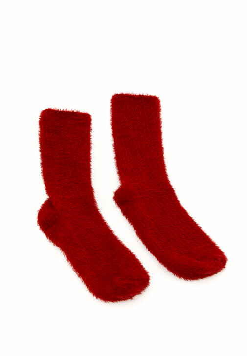 Kırmızı Yumuşak Dokulu Çorap