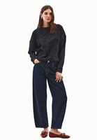 Bayan Siyah Yıkamalı Oversize Sweatshirt