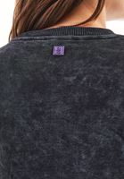 Bayan Siyah Yıkamalı Oversize Sweatshirt