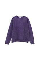 Bayan Mor Yıkamalı Oversize Sweatshirt