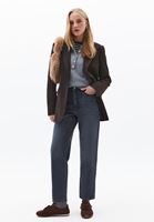 Bayan Gri Mom-Fit Denim Pantolon