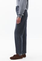 Bayan Gri Mom-Fit Denim Pantolon