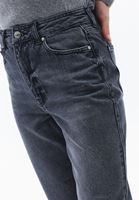 Bayan Gri Mom-Fit Denim Pantolon