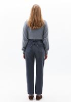 Bayan Gri Mom-Fit Denim Pantolon