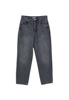 Bayan Gri Mom-Fit Denim Pantolon