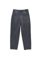Bayan Gri Mom-Fit Denim Pantolon