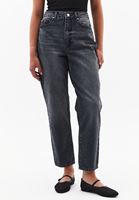 Women Grey Ultra High Rise Mom Fit Jeans