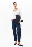 Bayan Lacivert Ultra Yüksek Bel Mom-Fit Pantolon