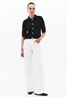 Düğmeli Triko Hırka ve Bol Paça Pantolon Kombini