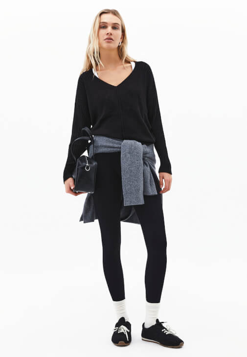 Triko Kazak ve Tayt Kombini