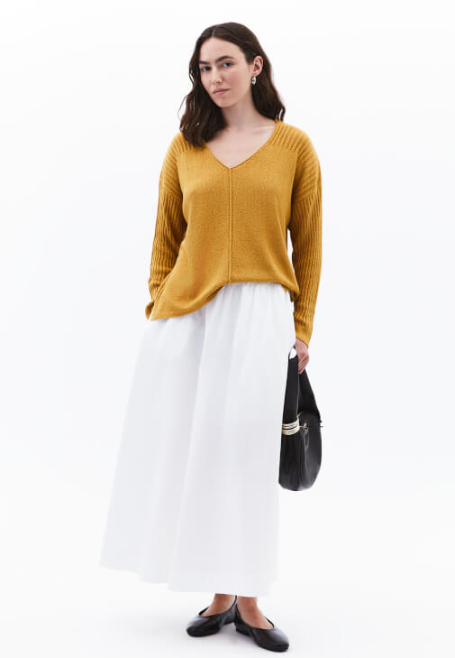 Triko Kazak ve Tencel Etek Kombini