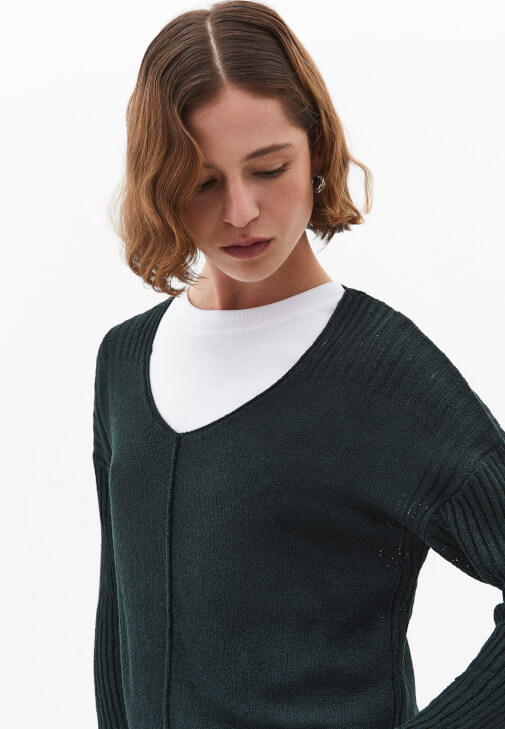 Kazak ve Boru Paça Pantolon Kombini