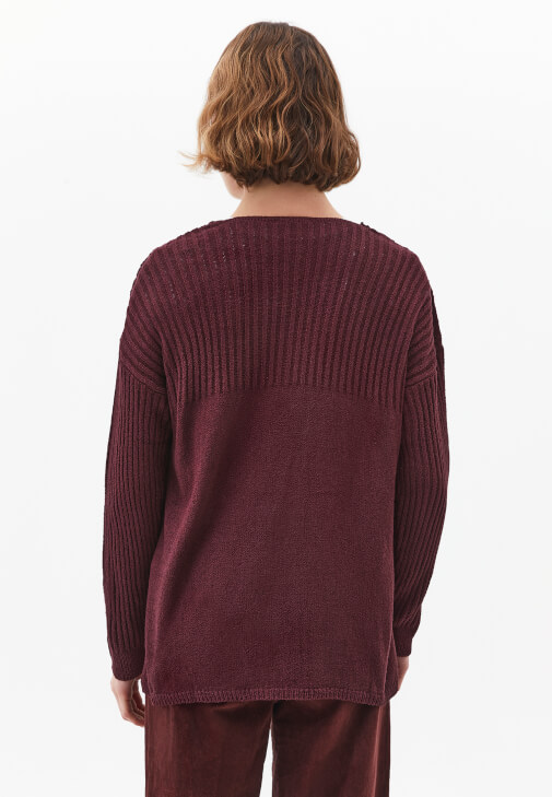 V Yaka Triko Kazak ve Kadife Pantolon Kombini