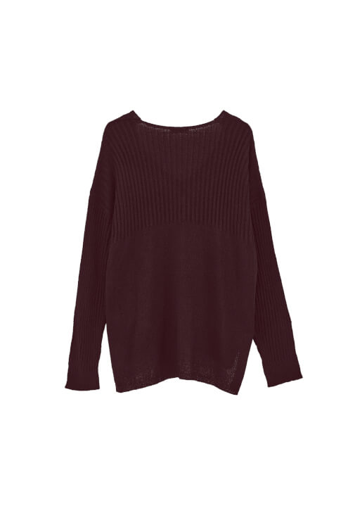 V Yaka Triko Kazak ve Kadife Pantolon Kombini