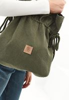 Bayan Yeşil Büzgülü Kol Çantası