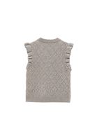 Bayan Gri Fırfır Detaylı Süveter