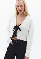 Bayan Krem Kurdele Detaylı Hırka