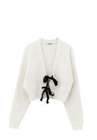 Bayan Krem Kurdele Detaylı Hırka