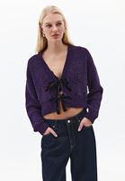 Bayan Mor Kurdele Detaylı Hırka