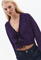 Bayan Mor Kurdele Detaylı Hırka