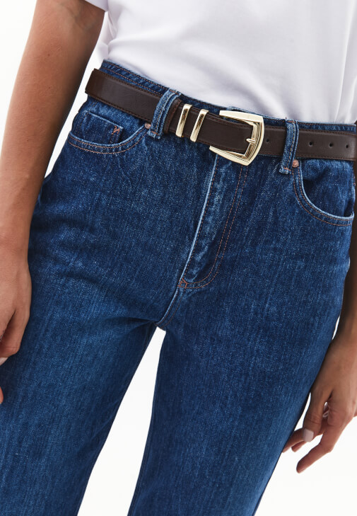 Kahverengi Toka Detaylı Kemer